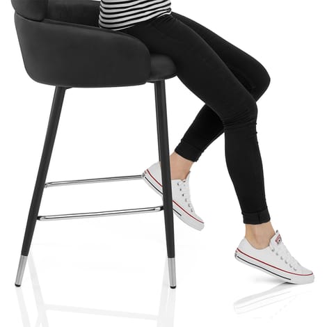 Chloe Bar Stool Black Velvet Frame Image