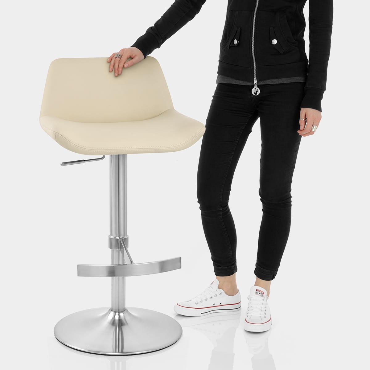 Christiana Brushed Stool Cream Features Image