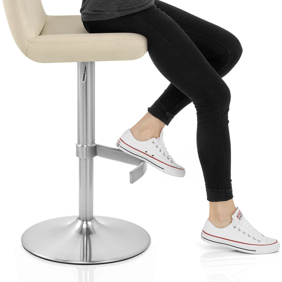 Christiana Brushed Stool Cream Frame Image