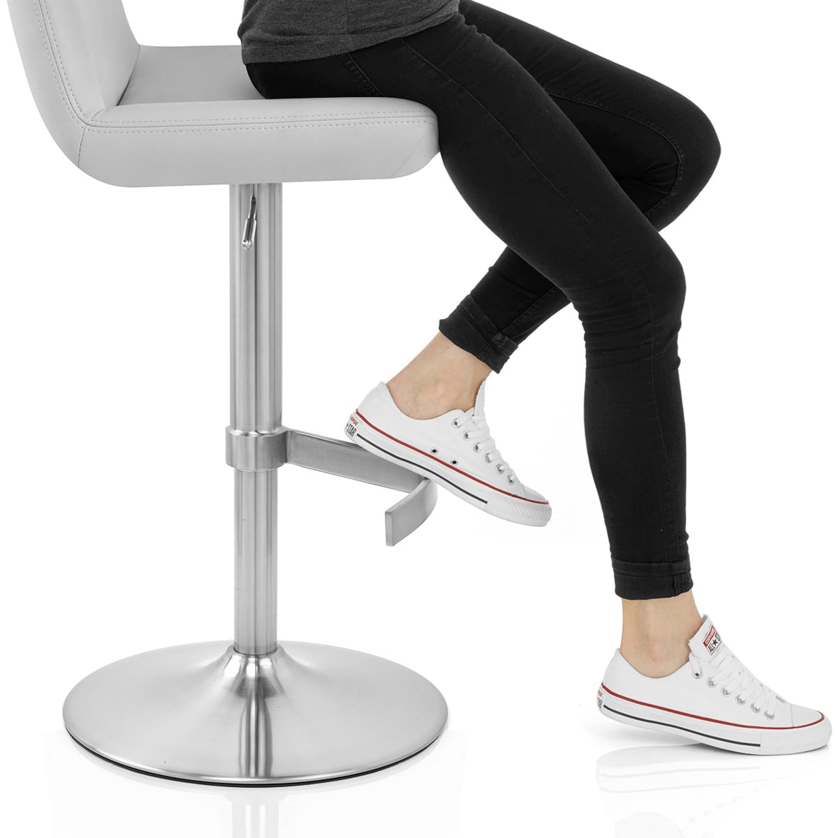 Christiana Brushed Stool Grey Frame Image