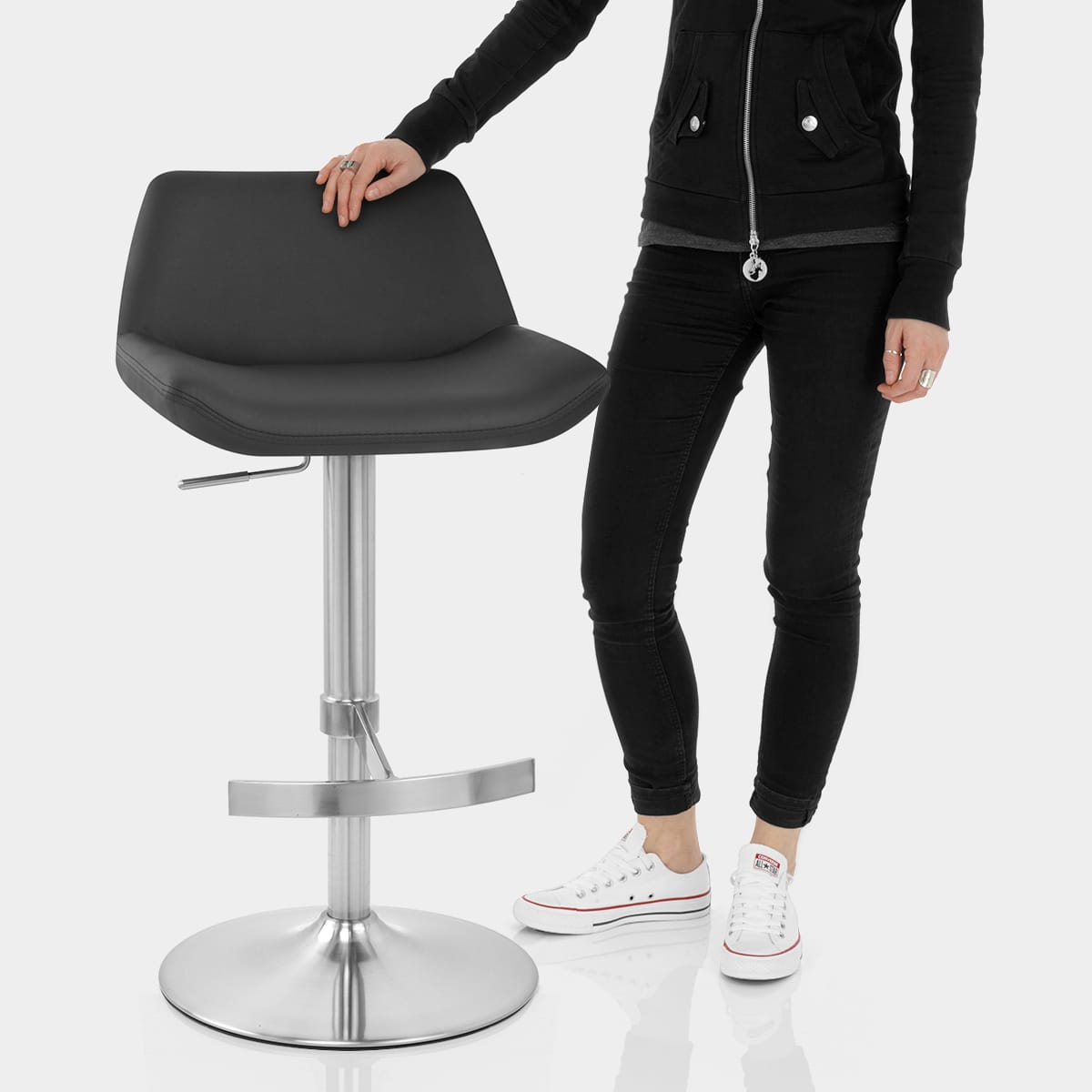 Christiana Brushed Stool Black Features Image