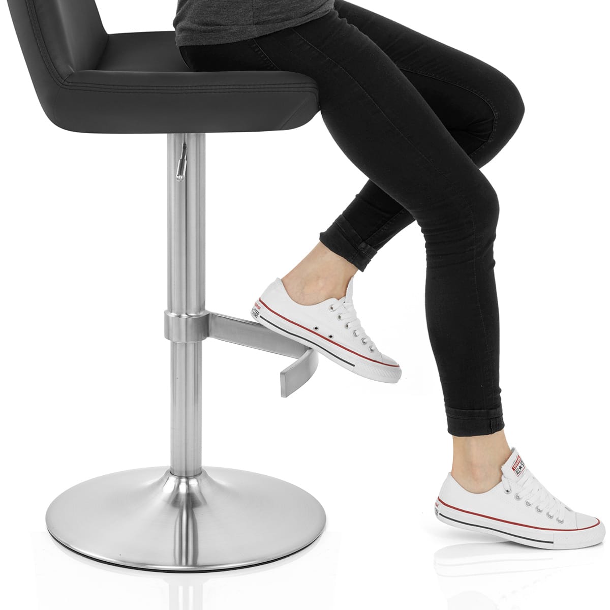 Christiana Brushed Stool Black Frame Image