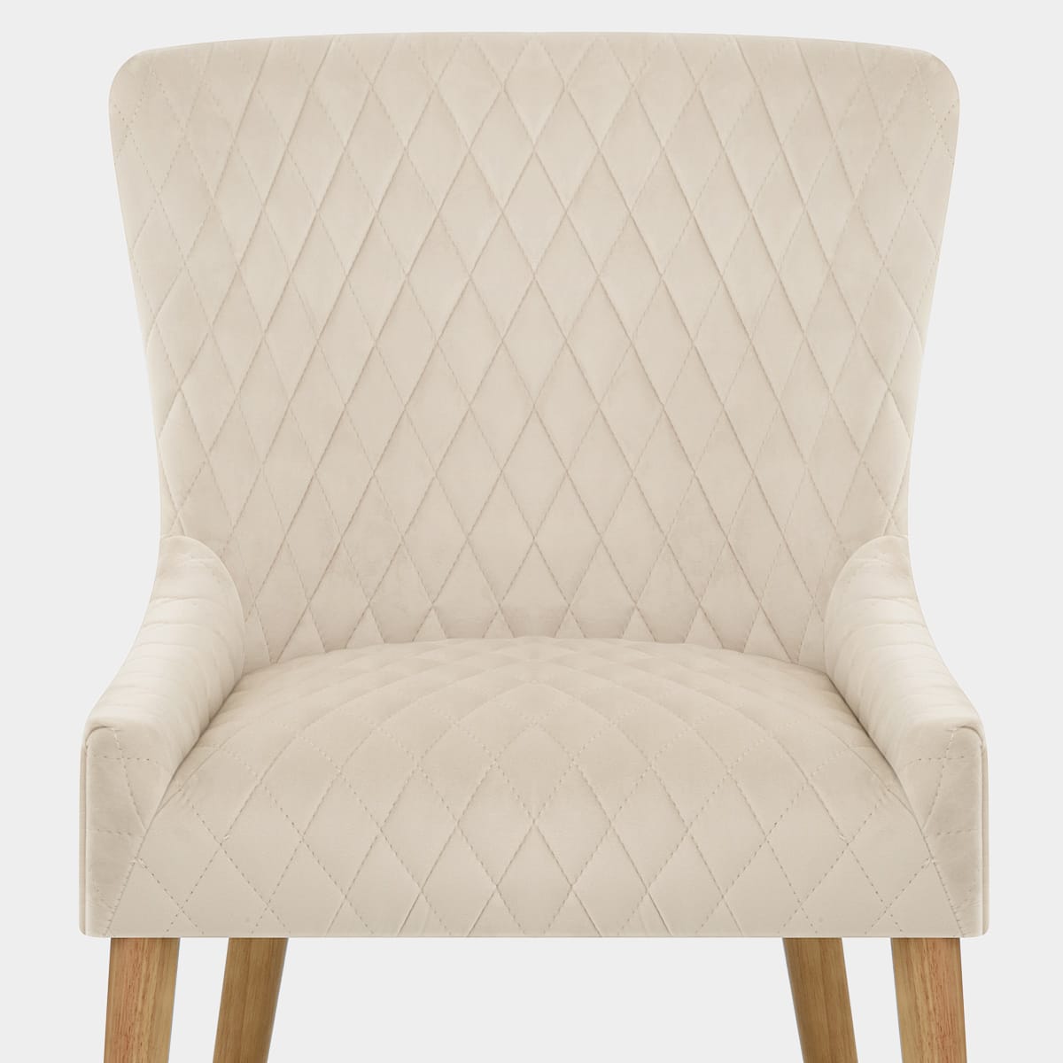 City Oak Chair Cream Velvet Seat Image