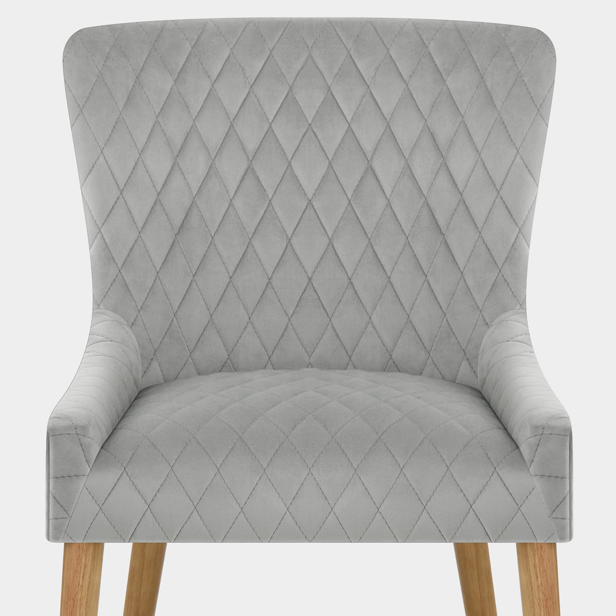 City Oak Chair Grey Velvet Seat Image