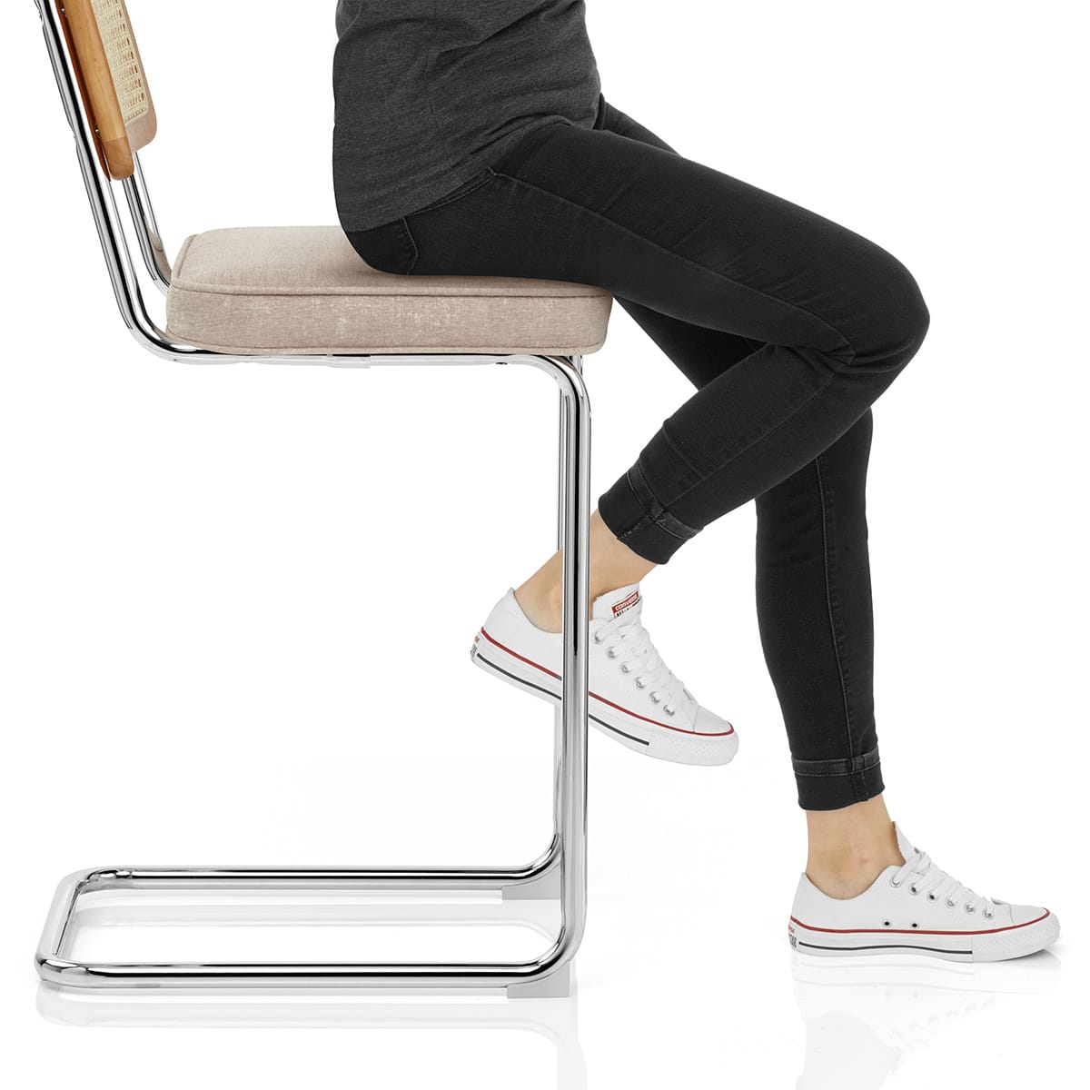 Clara Bar Stool Beige Fabric Frame Image