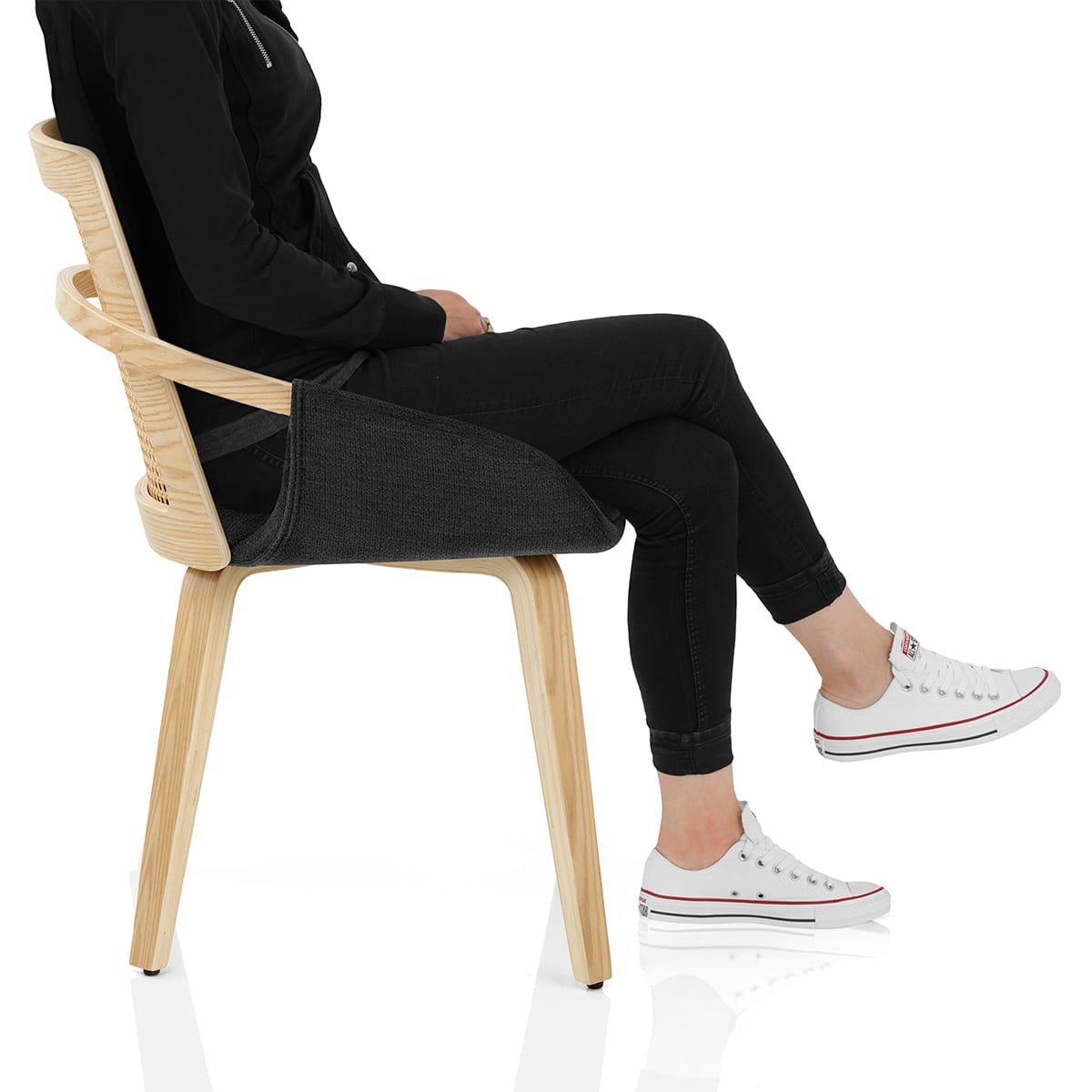 Cleveland Dining Chair Black Fabric Frame Image