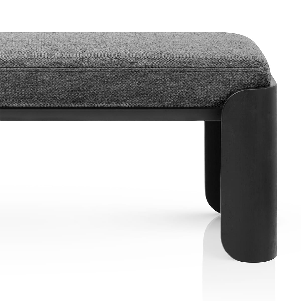 Clifton Wooden Bench Charcoal Fabric Frame Image