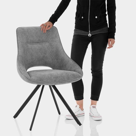 Cloud Dining Chair Charcoal Fabric Features Image