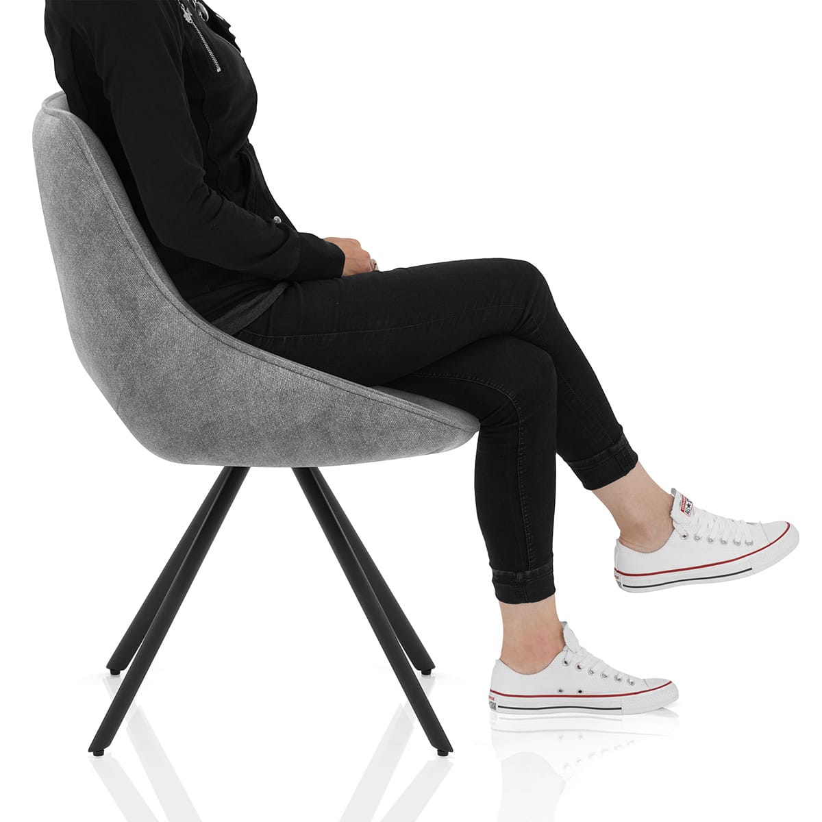 Cloud Dining Chair Charcoal Fabric Frame Image