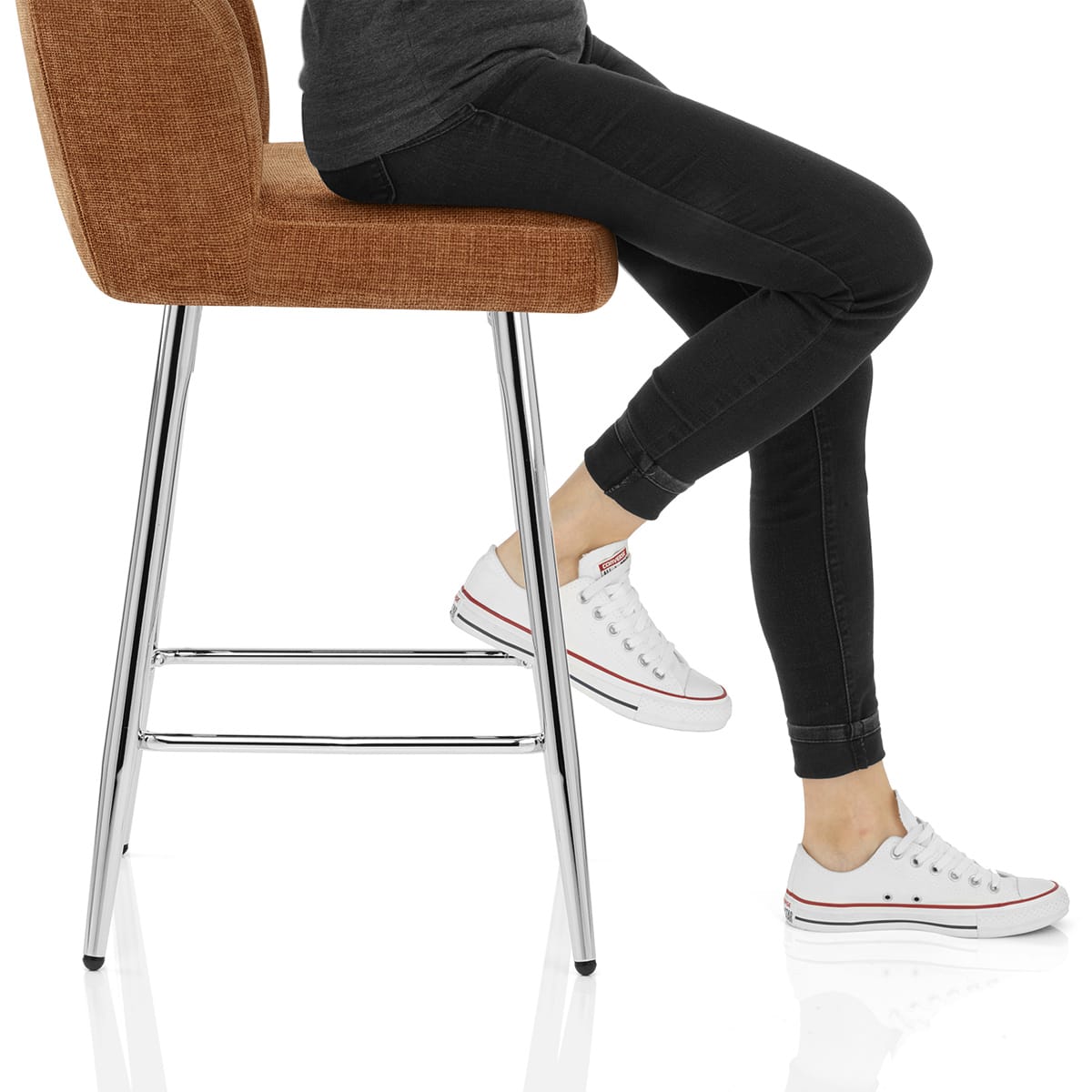 Coast Bar Stool Brown Fabric Frame Image