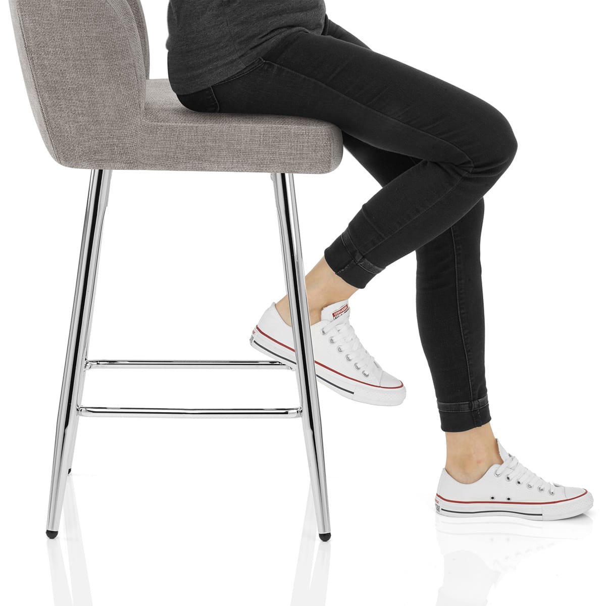 Coast Bar Stool Grey Fabric Frame Image