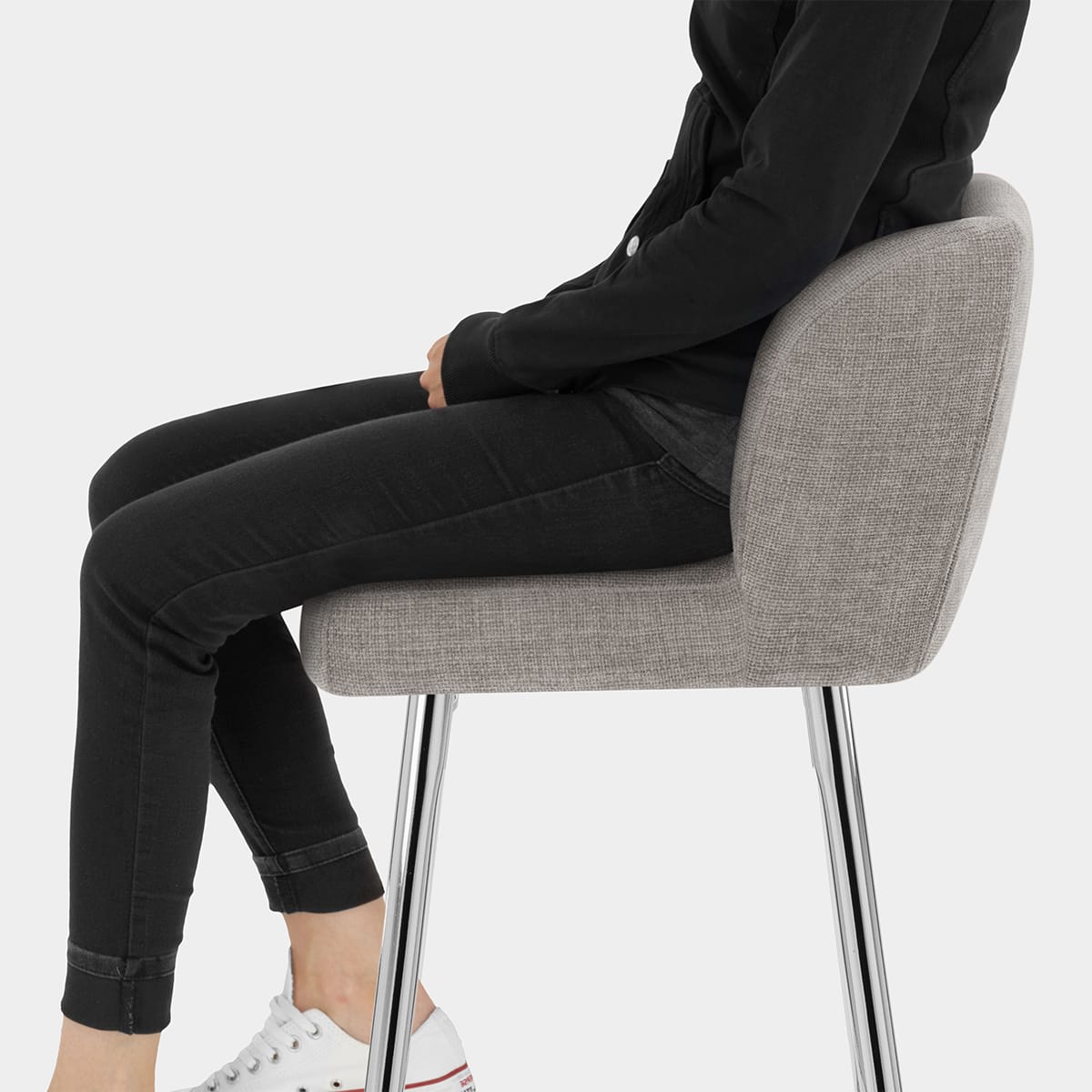 Coast Bar Stool Grey Fabric Seat Image