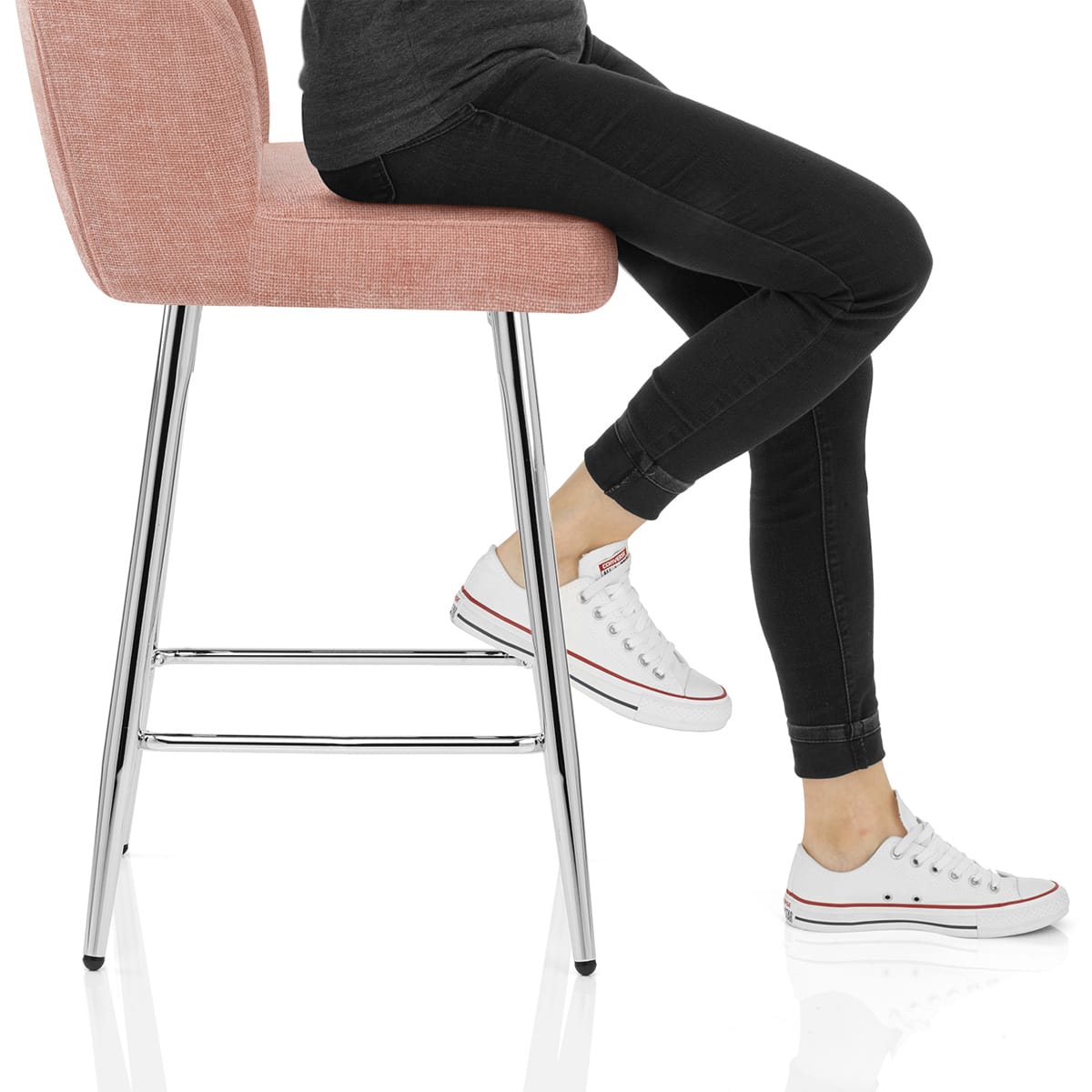 Coast Bar Stool Pink Fabric Frame Image