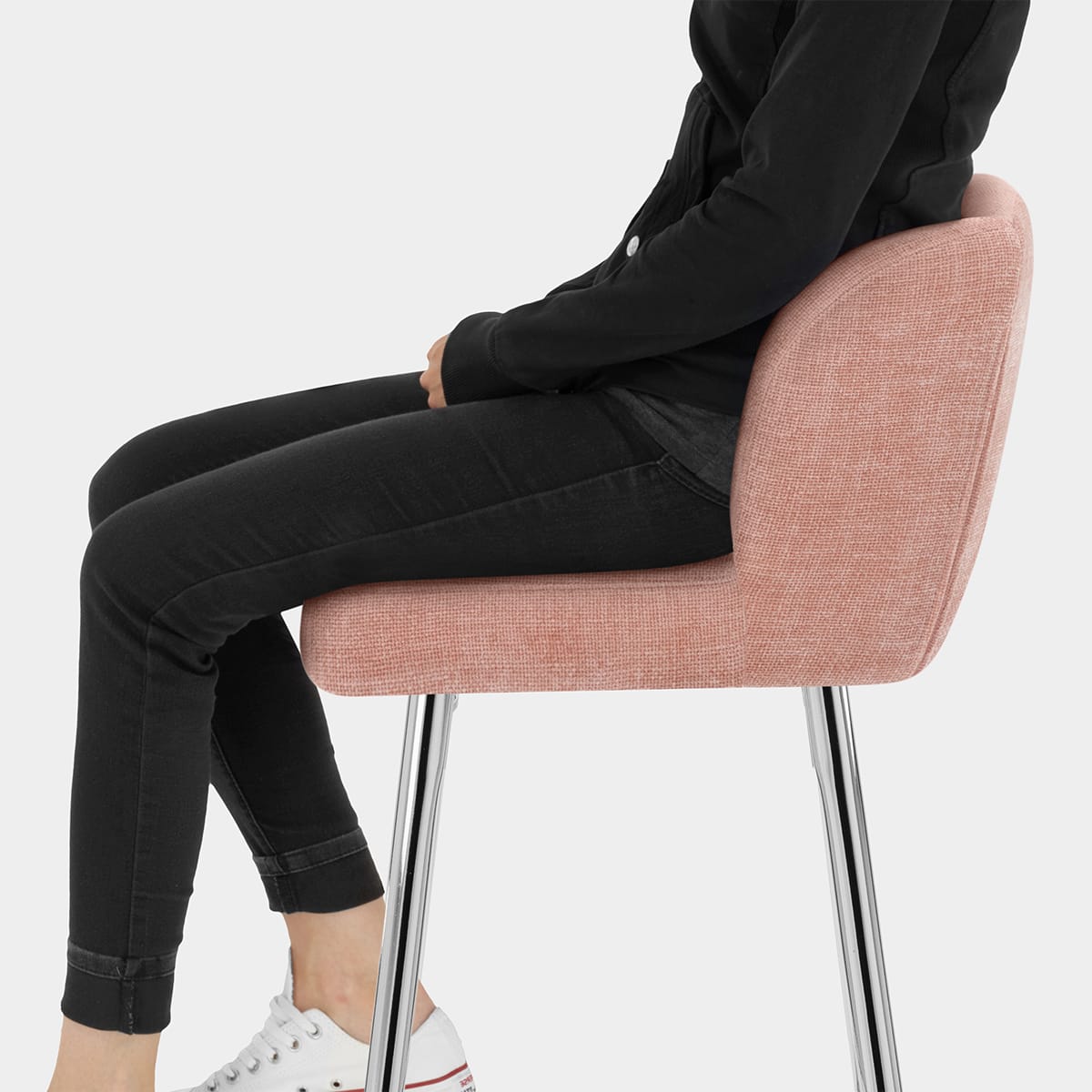 Coast Bar Stool Pink Fabric Seat Image