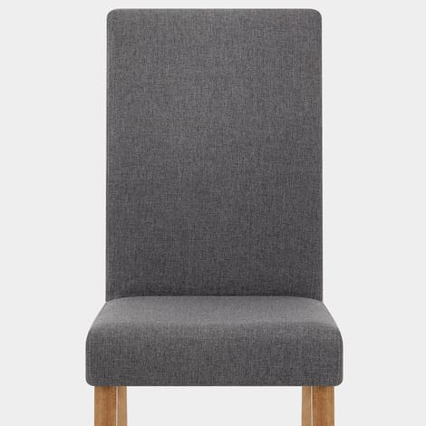 Columbus Oak Dining Chair Charcoal Seat Image