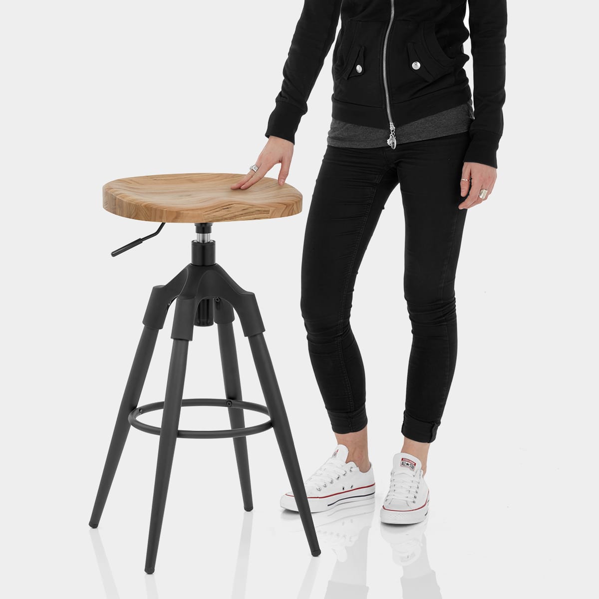 Compass Industrial Stool Features Image