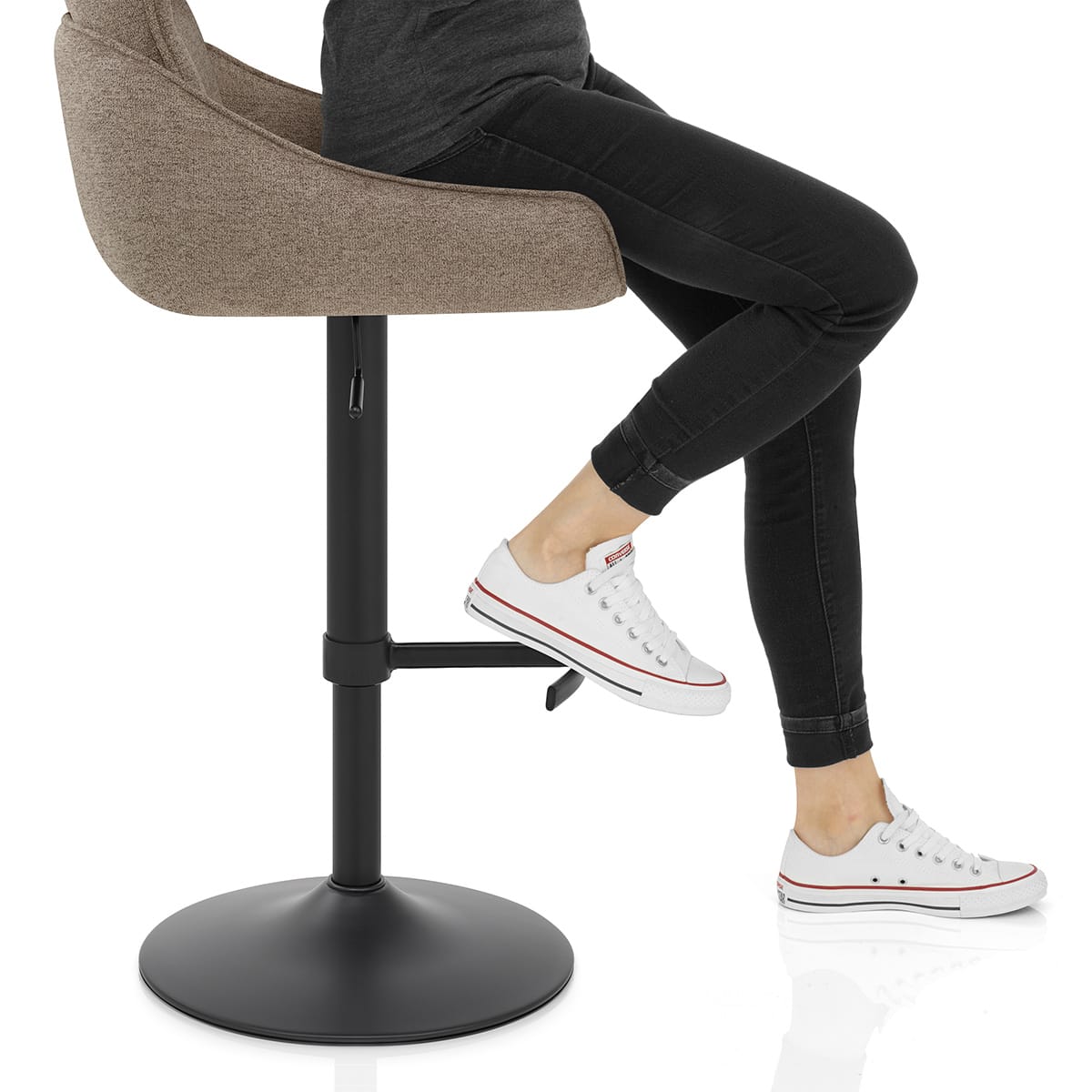 Creed Bar Stool Brown Fabric Frame Image