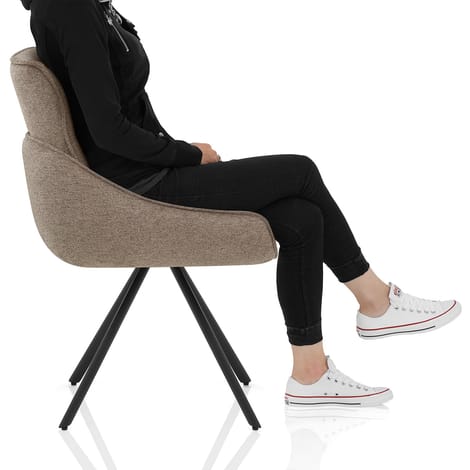 Creed Dining Chair Brown Fabric Frame Image