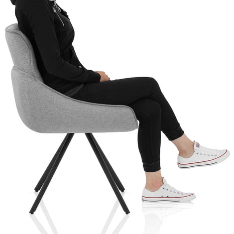 Creed Dining Chair Light Grey Fabric Frame Image