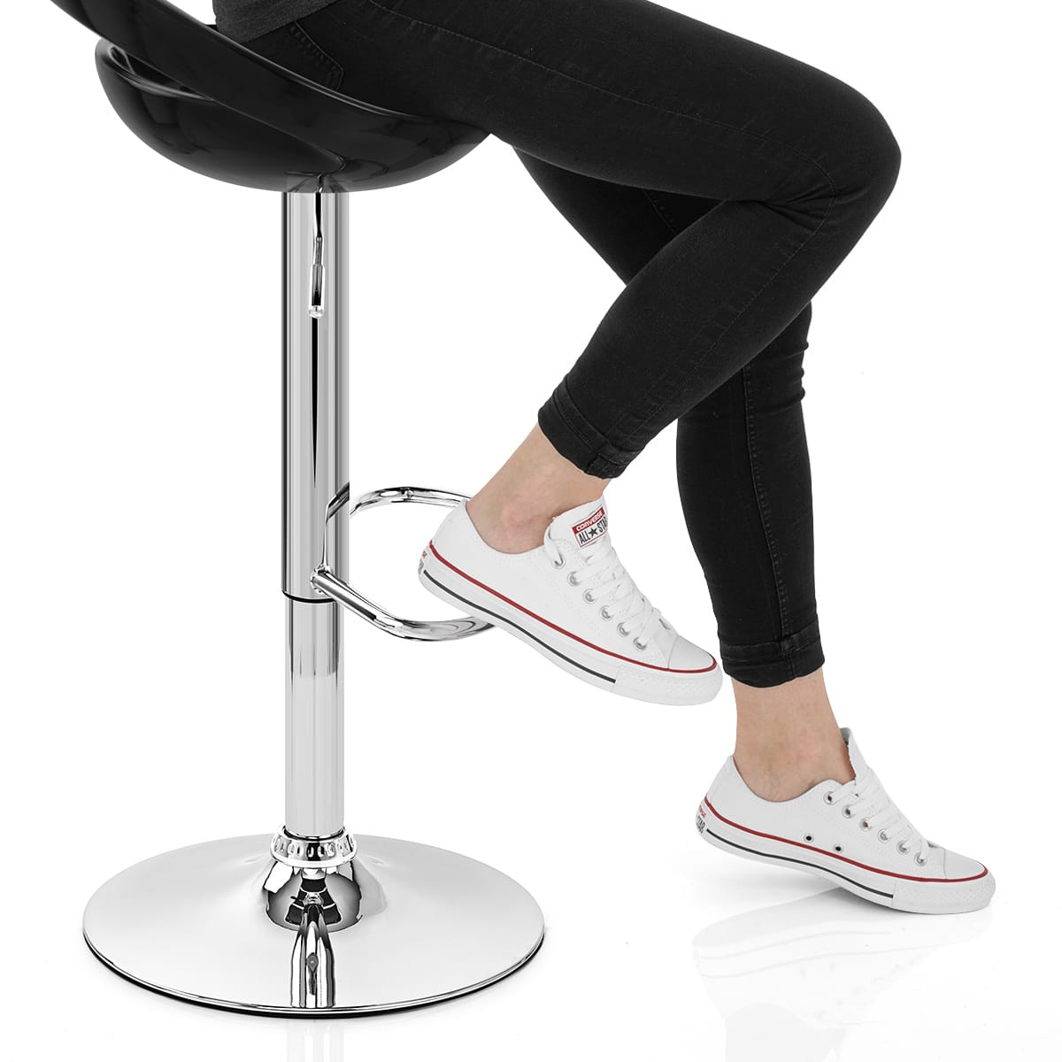 Crescent Bar Stool Black Frame Image