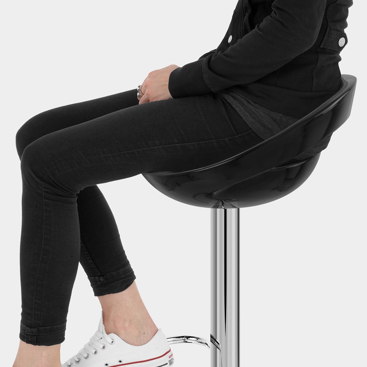 Crescent Bar Stool Black Seat Image