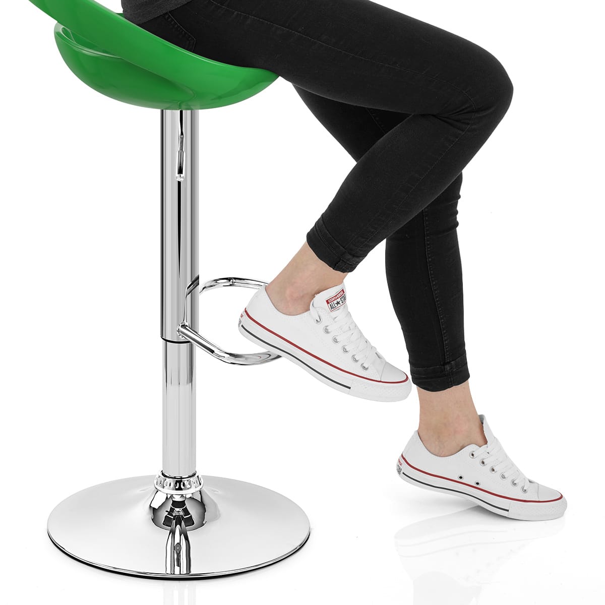 Crescent Bar Stool Green Frame Image