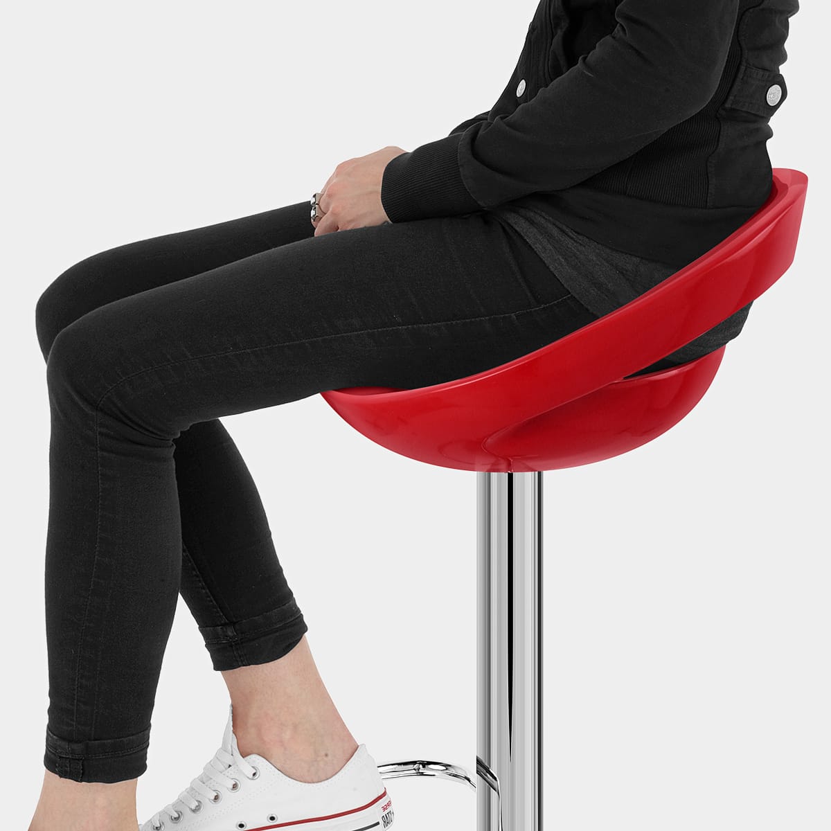 Crescent Bar Stool Red Seat Image