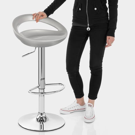 Crescent Bar Stool Silver Features Image