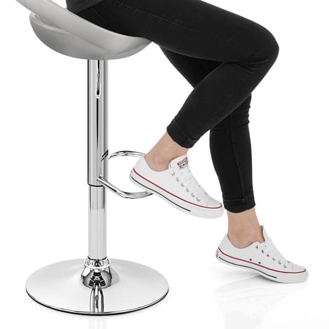 Crescent Bar Stool Silver Frame Image