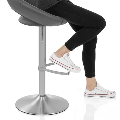 Brushed Crescent Stool Grey Frame Image