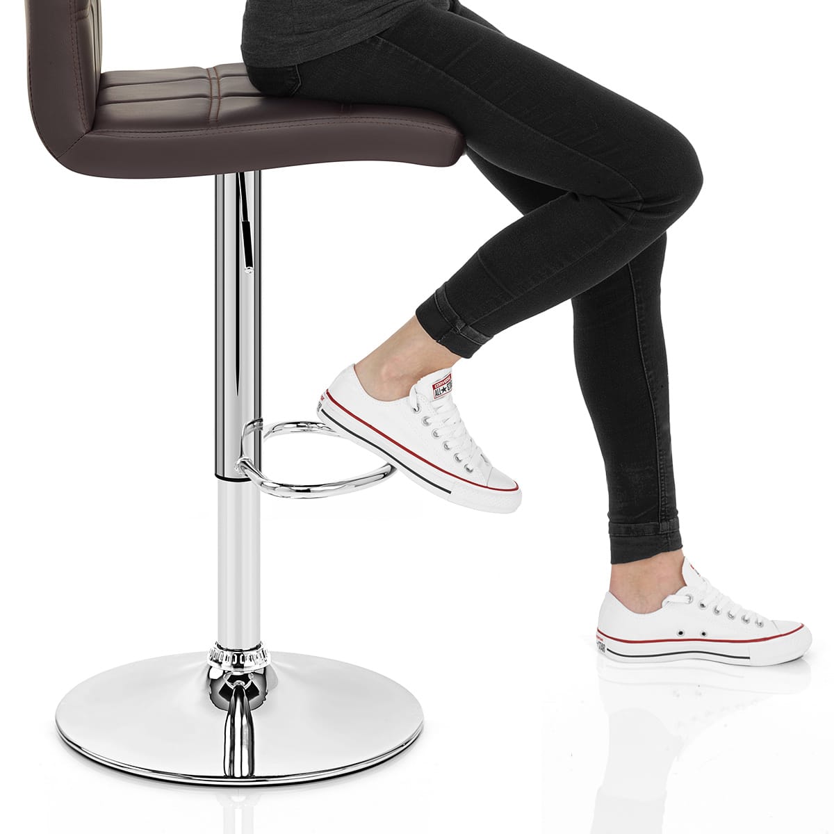 Criss Cross Bar Stool Brown Frame Image