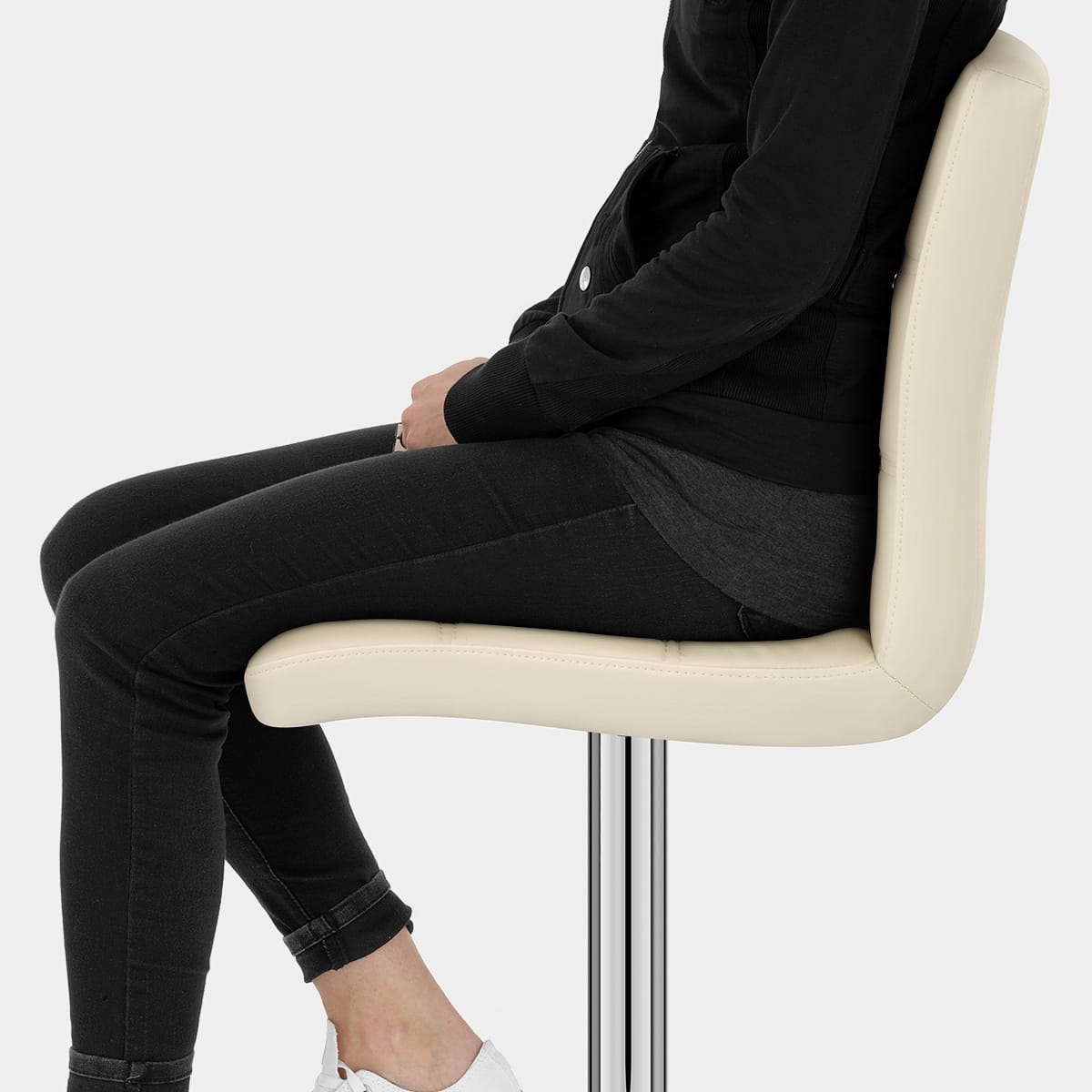 Criss Cross Bar Stool Cream Seat Image