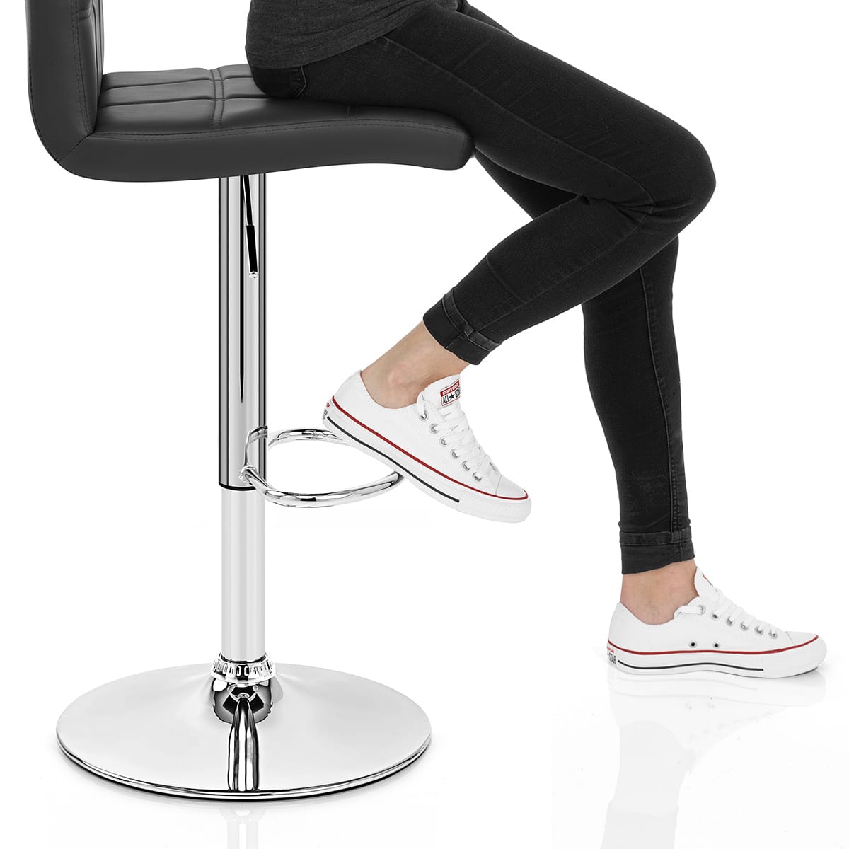 Criss Cross Bar Stool Black Frame Image