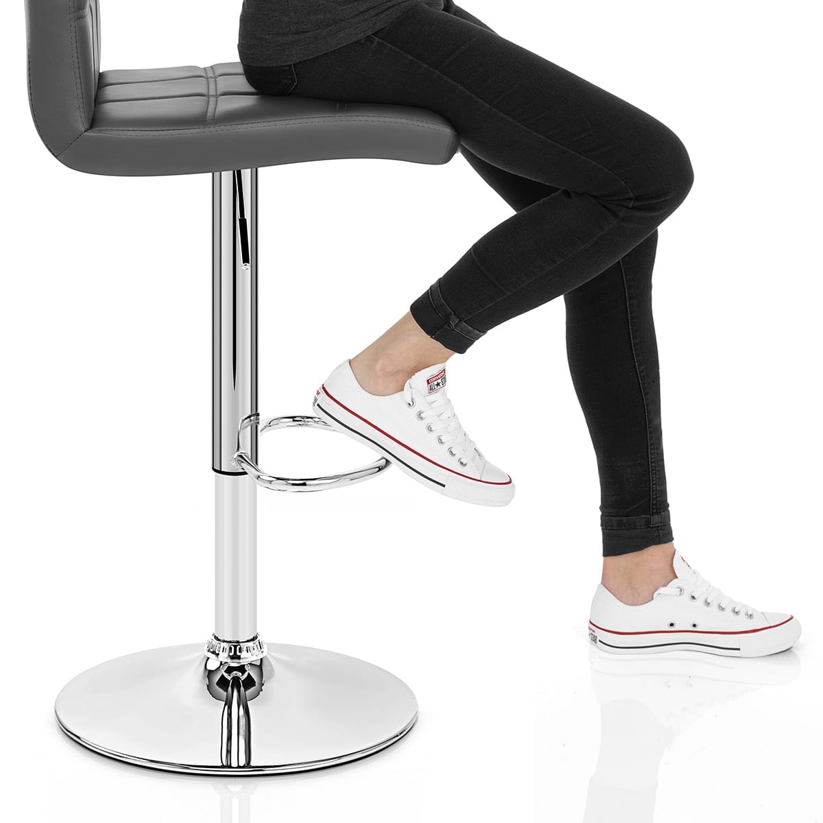 Criss Cross Bar Stool Grey Frame Image