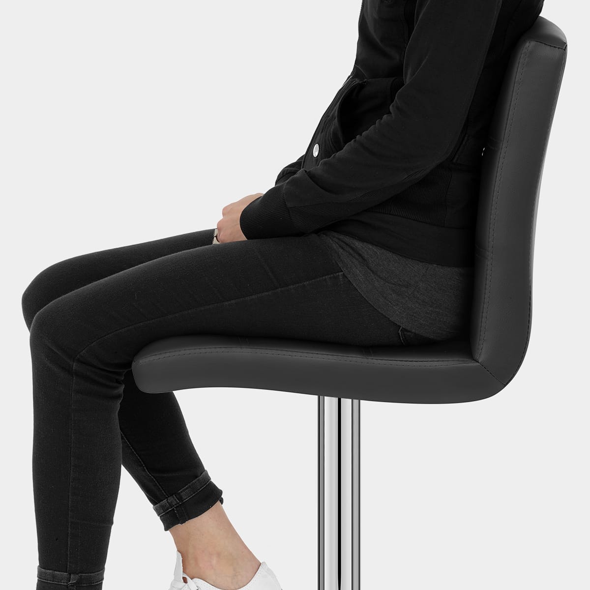 Criss Cross Bar Stool Black Seat Image