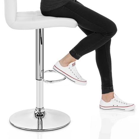 Criss Cross Bar Stool White Frame Image
