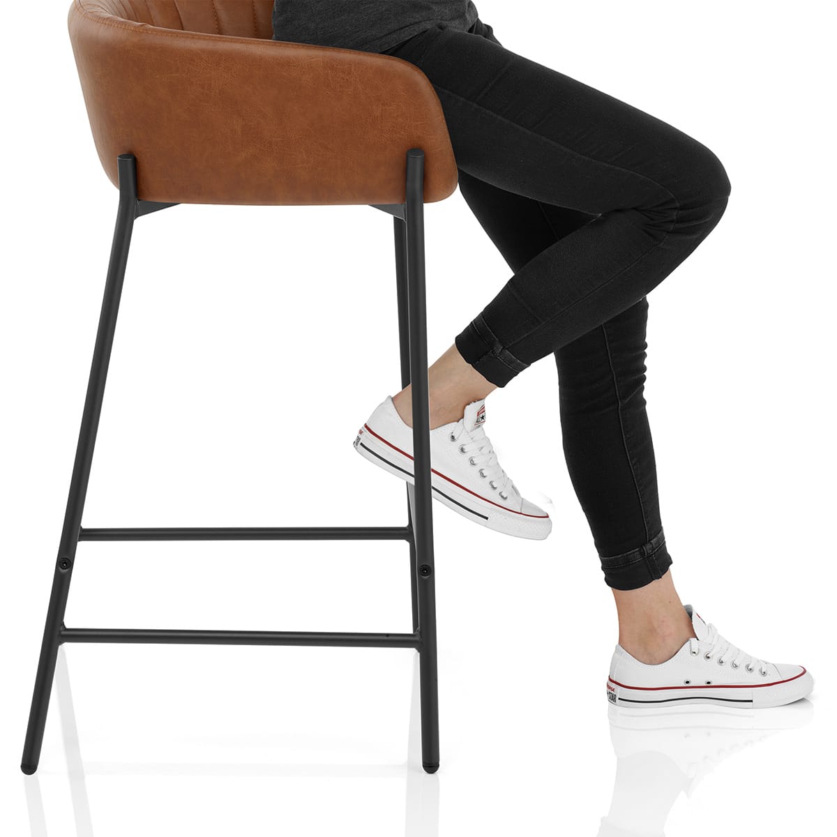 Cub Bar Stool Antique Brown Frame Image