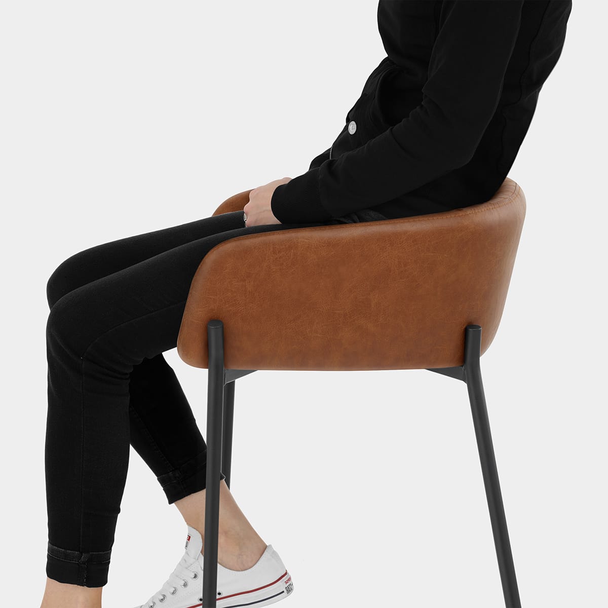 Cub Bar Stool Antique Brown Seat Image