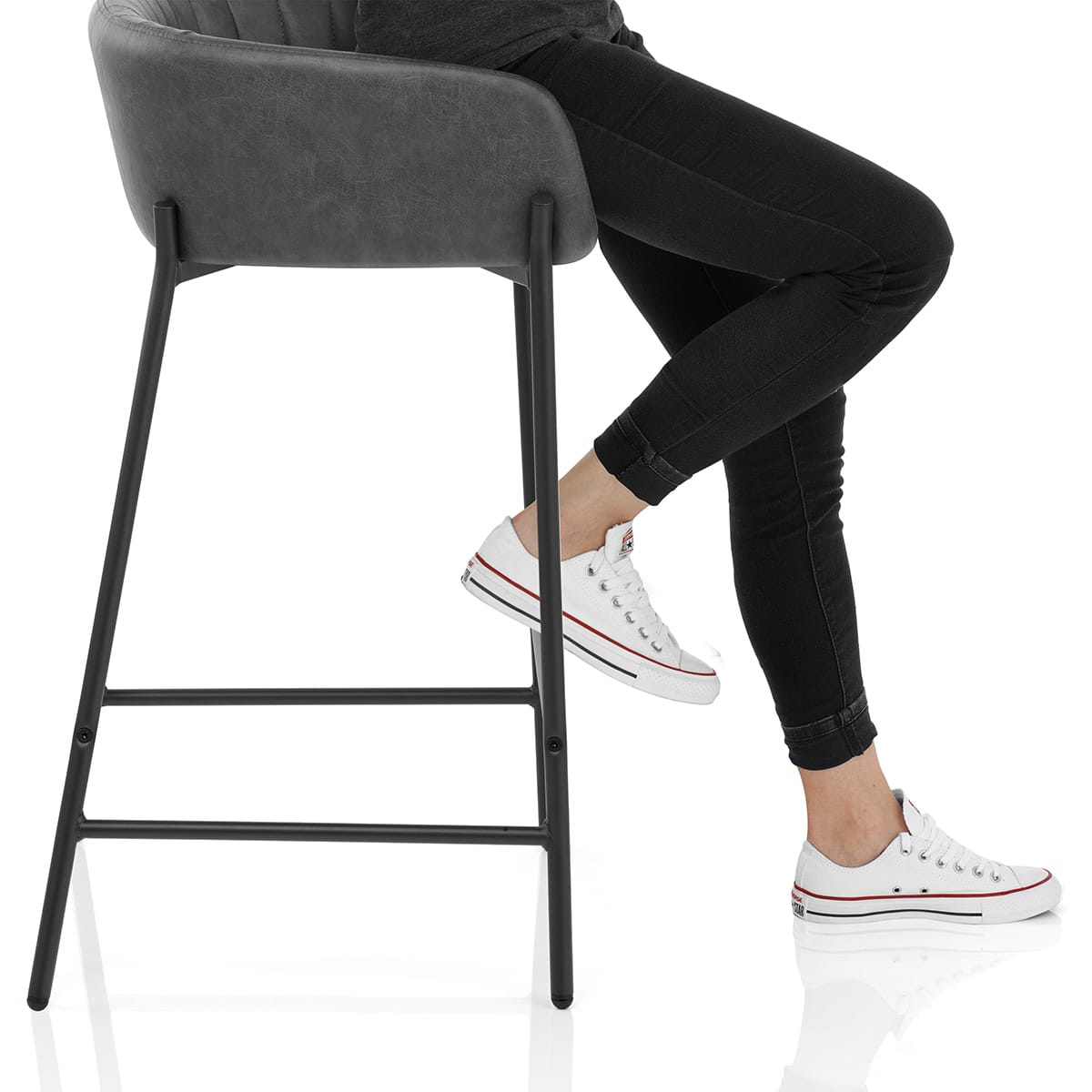 Cub Bar Stool Antique Grey Frame Image