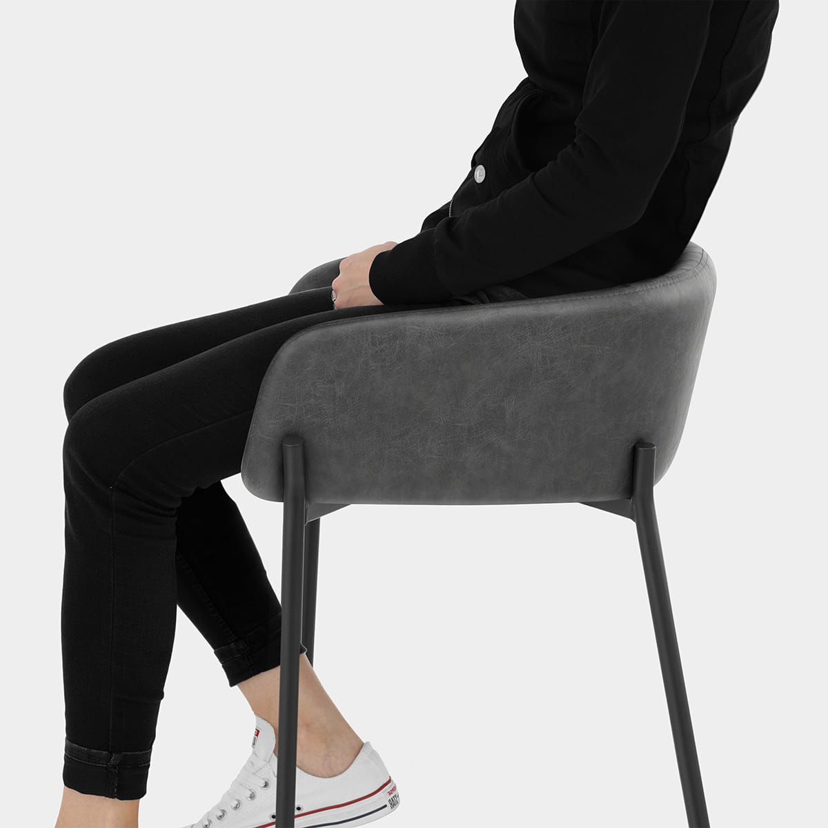 Cub Bar Stool Antique Grey Seat Image