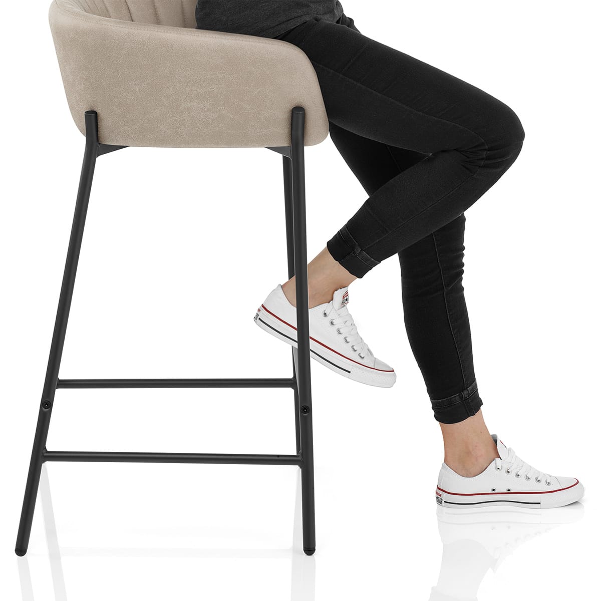 Cub Bar Stool Antique Taupe Frame Image