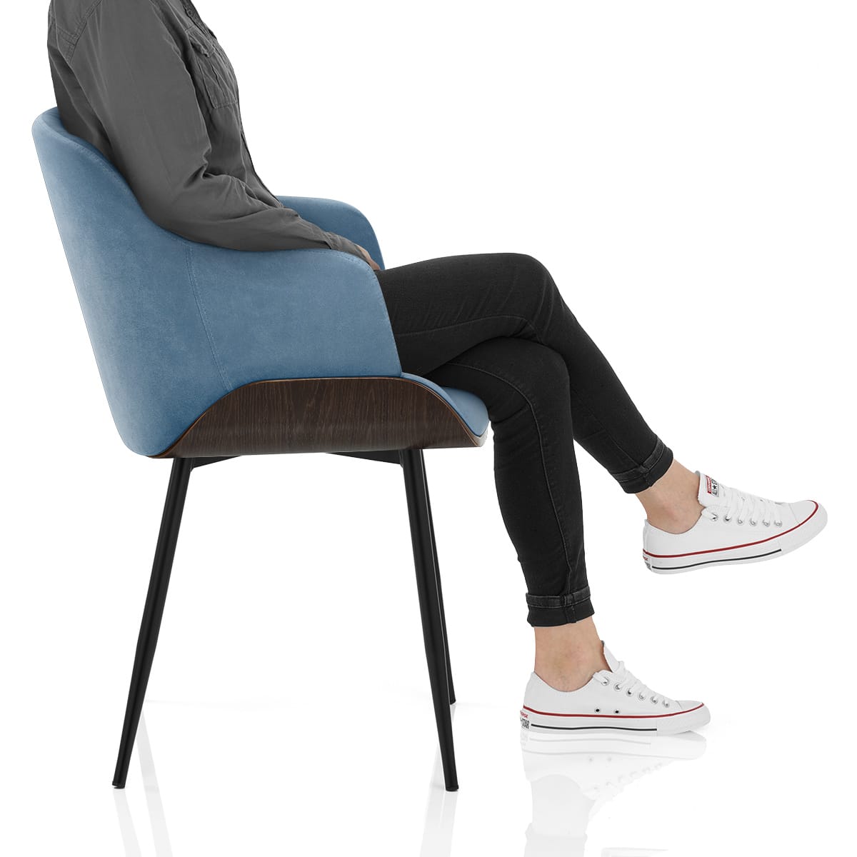 Dakota Dining Chair Blue Velvet Frame Image