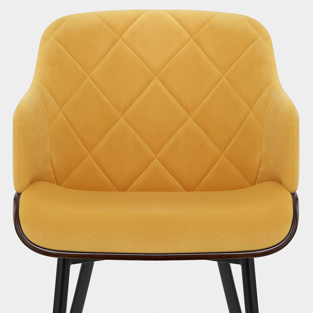 Dakota Dining Chair Mustard Velvet Seat Image