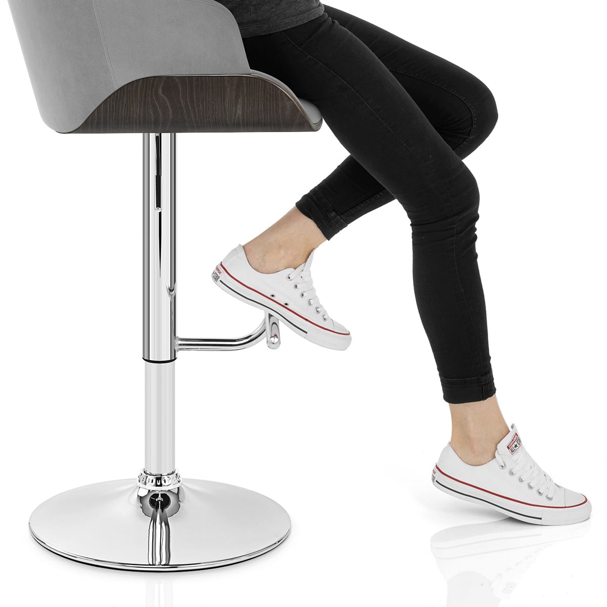 Dakota Bar Stool Grey Velvet Frame Image