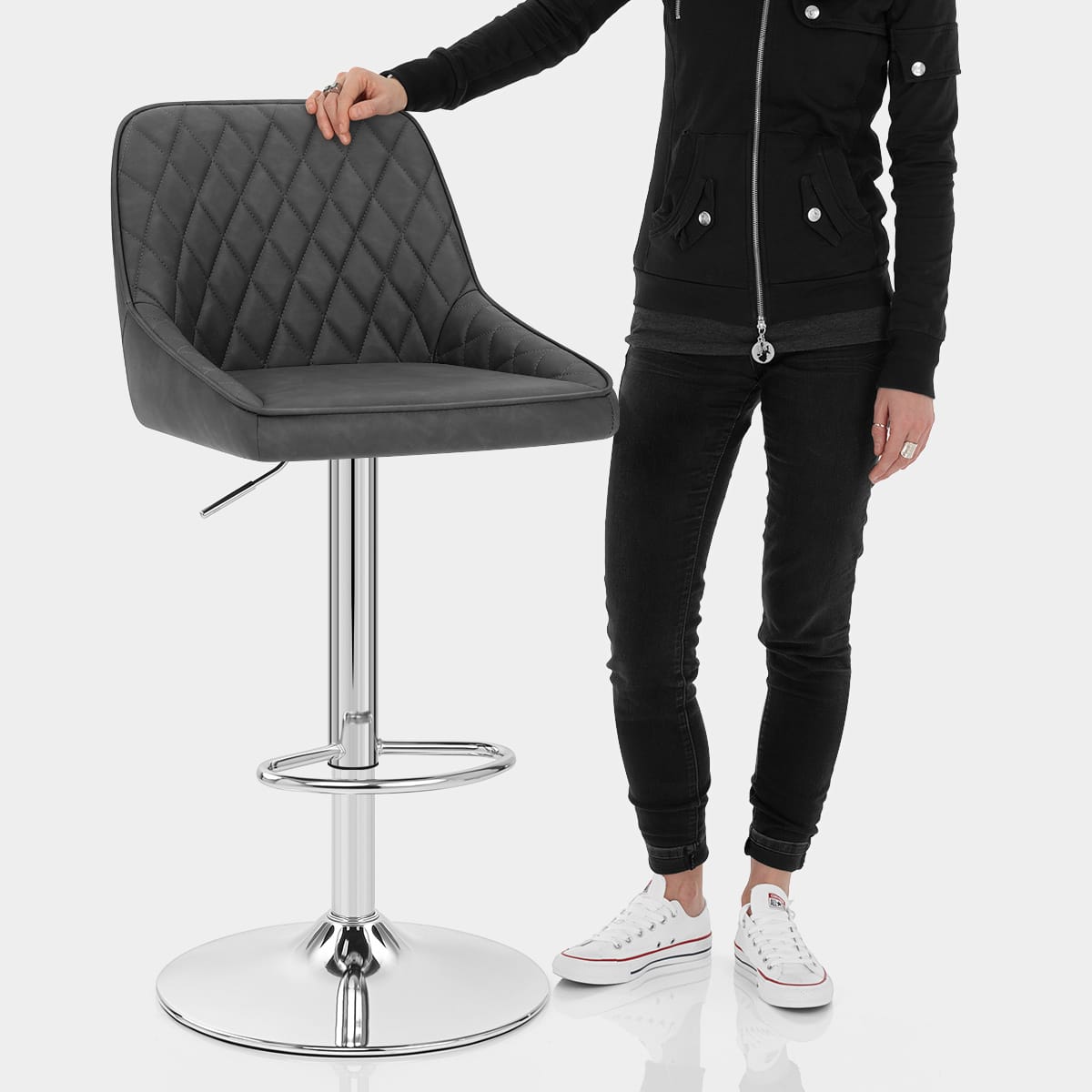 Darwin Bar Stool Charcoal Features Image