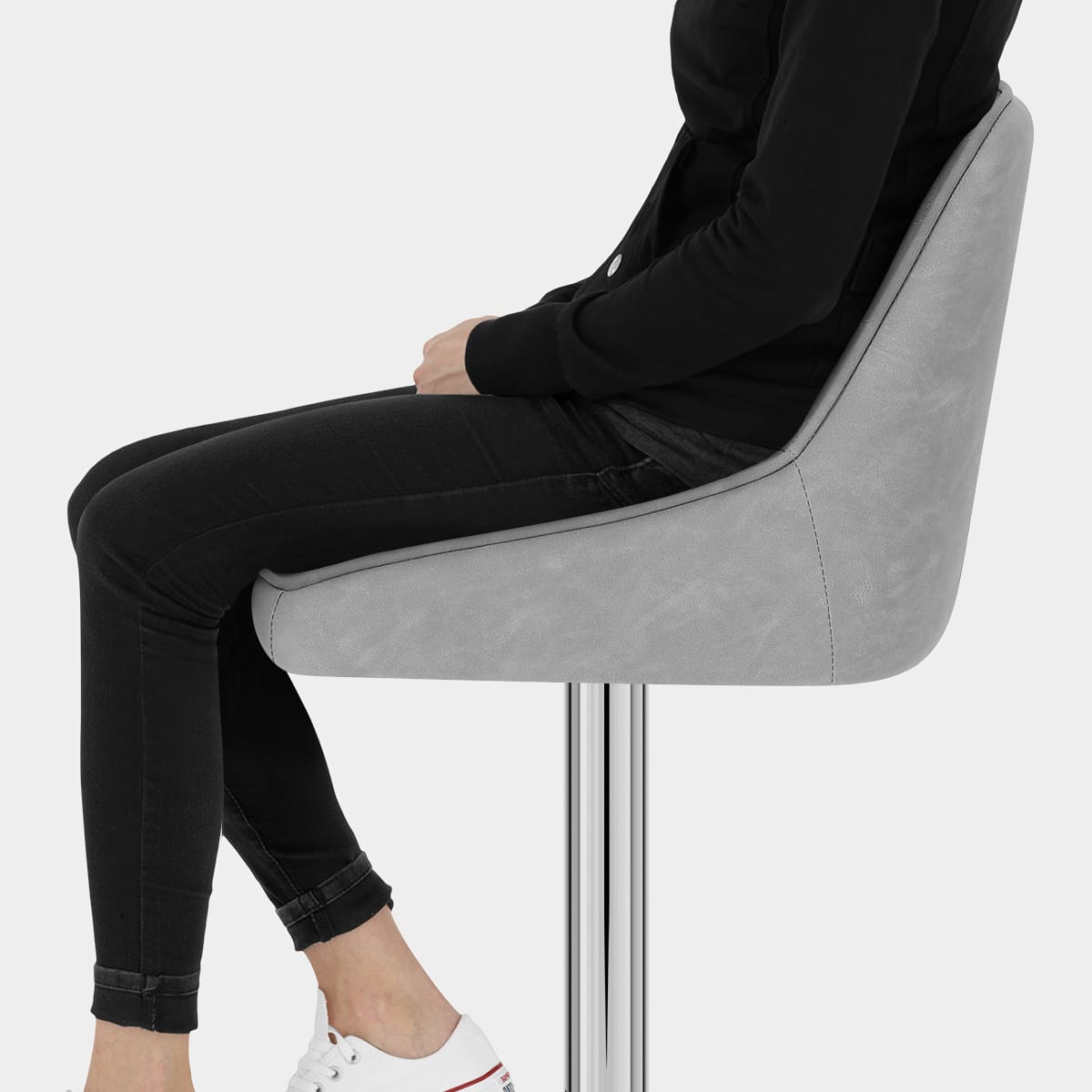 Darwin Bar Stool Grey Seat Image