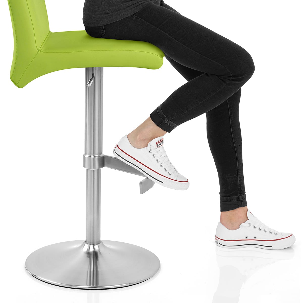 Deluxe Brushed High Back Stool Green Frame Image