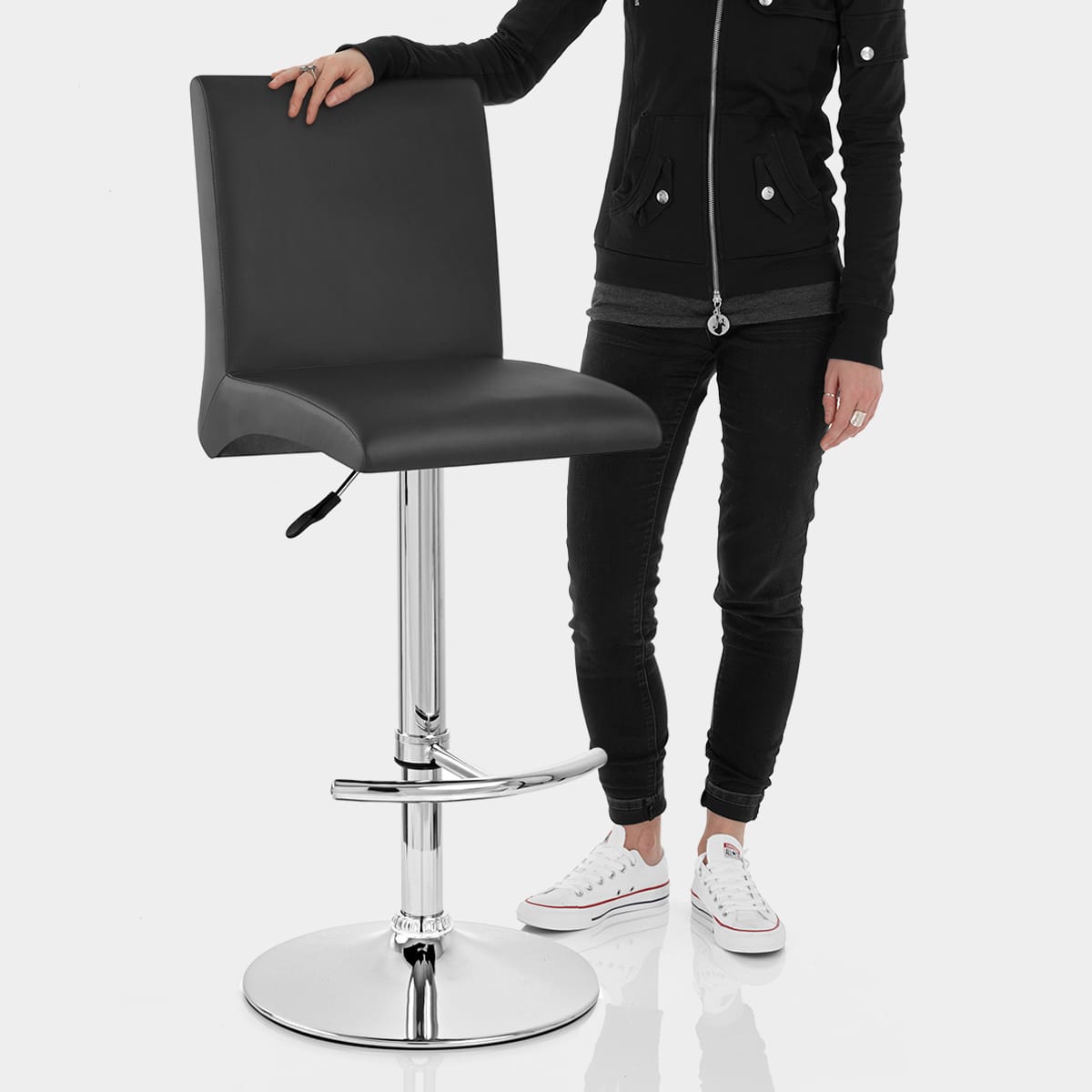 Deluxe High Back Stool Black Features Image