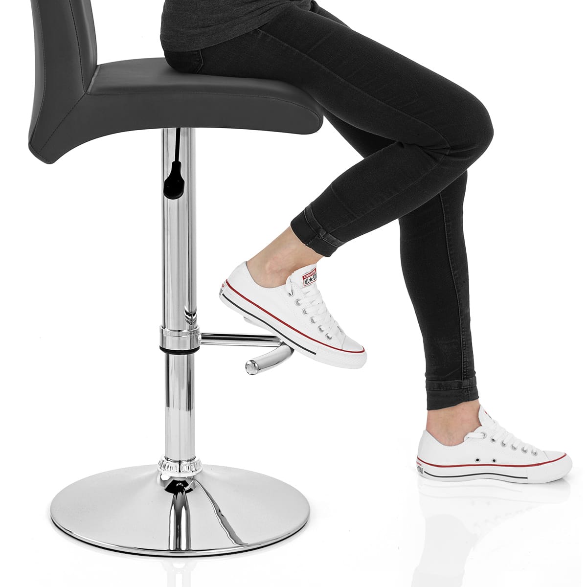 Deluxe High Back Stool Black Frame Image