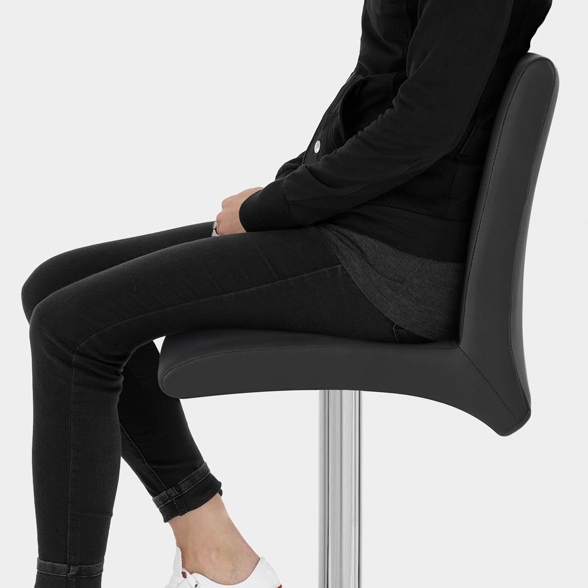 Deluxe High Back Stool Black Seat Image